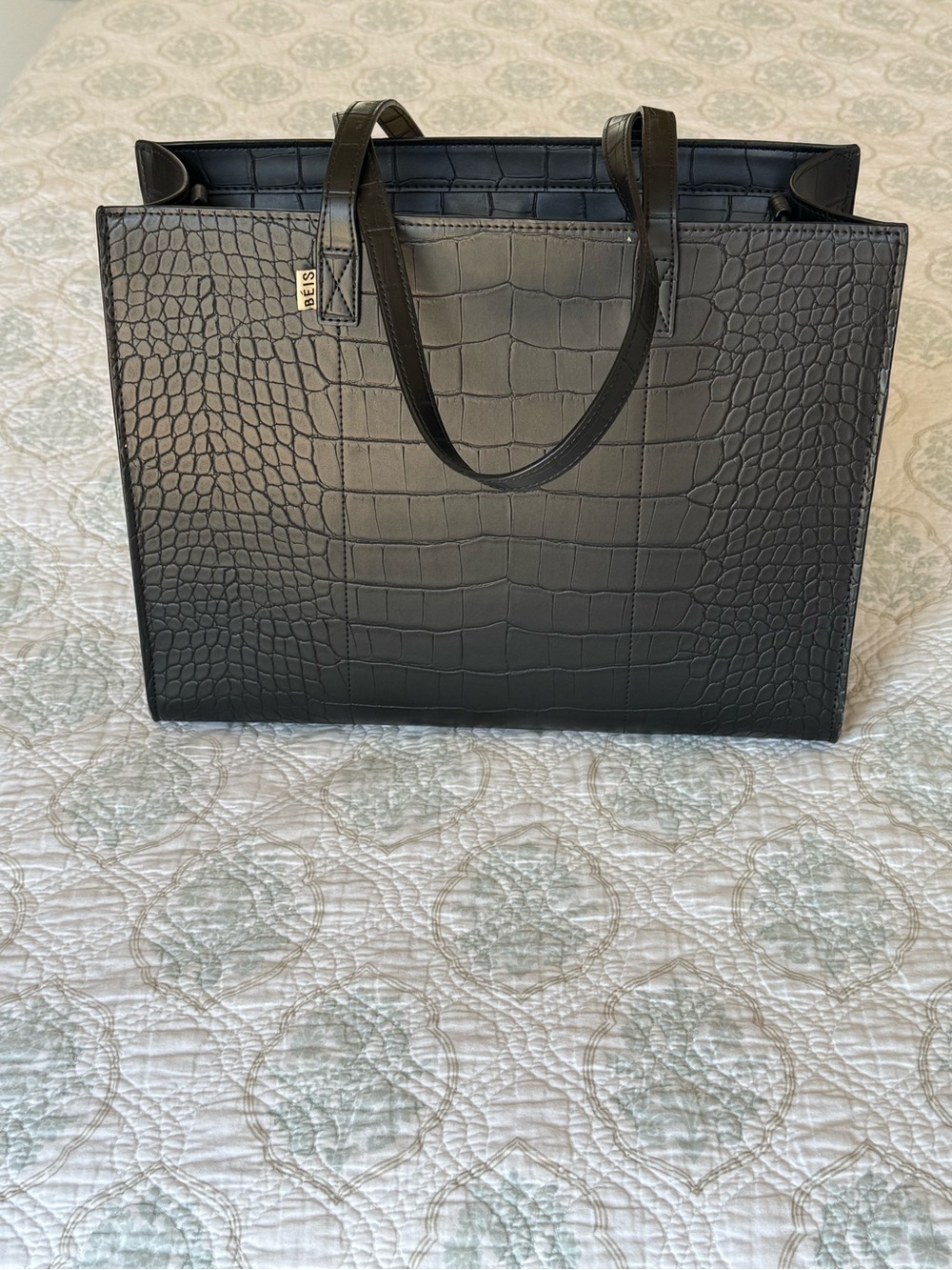 BÉIS Work Tote – Black Croc (Standard Size) - Picture 4 of 6